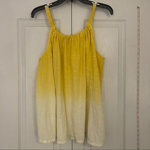 Yellow & White ombre tank top